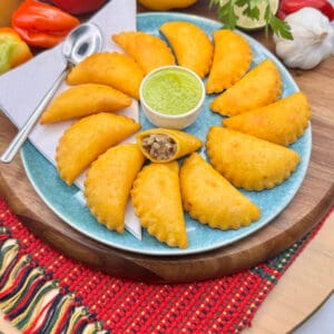 Mini empanadas filled with minced beef and cheese