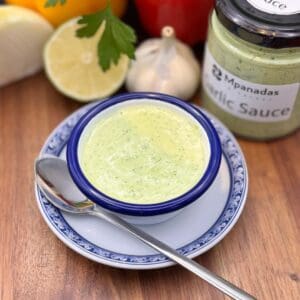 A photo of Mpanadas Garlic Salsa Dipping Sauce for Empanadas