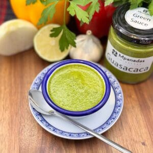 A photo of Guasacaca Salsa Dipping Sauce for Empanadas