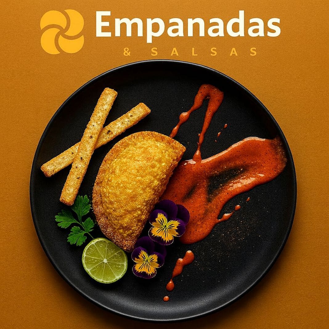 Empanadas and salsas on a plate to enjoy - Mpanadas UK