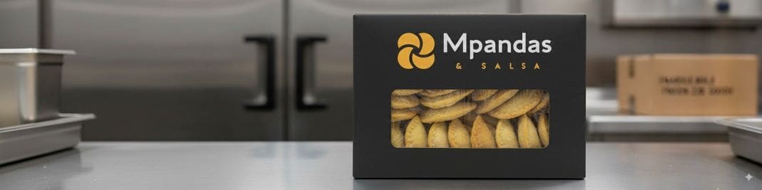 An AI generated mock up of a Mpanadas Delivery Box